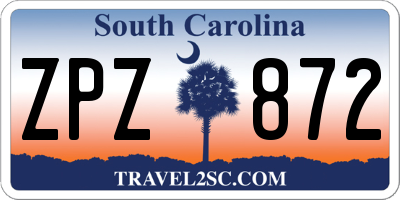 SC license plate ZPZ872