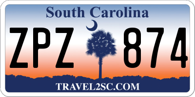 SC license plate ZPZ874