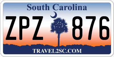 SC license plate ZPZ876