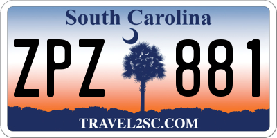 SC license plate ZPZ881