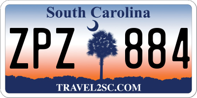 SC license plate ZPZ884
