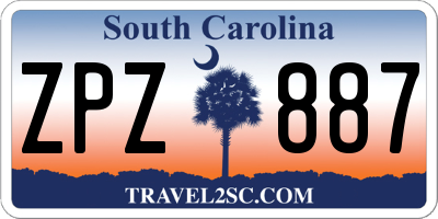SC license plate ZPZ887