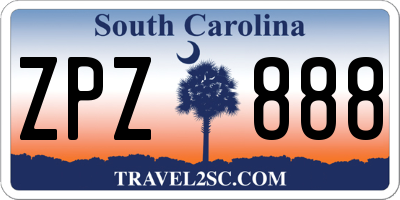 SC license plate ZPZ888