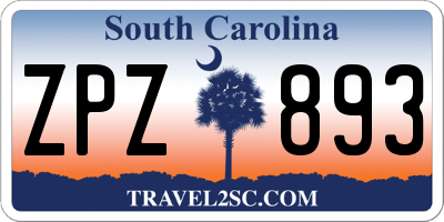 SC license plate ZPZ893