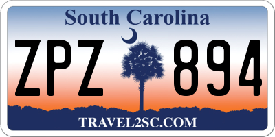 SC license plate ZPZ894