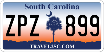 SC license plate ZPZ899