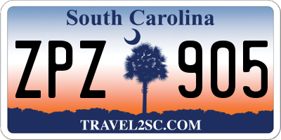 SC license plate ZPZ905