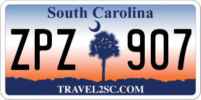 SC license plate ZPZ907