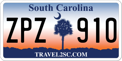 SC license plate ZPZ910