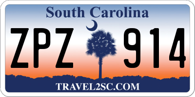 SC license plate ZPZ914