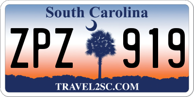 SC license plate ZPZ919