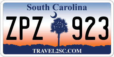 SC license plate ZPZ923
