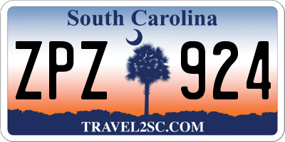SC license plate ZPZ924