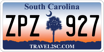 SC license plate ZPZ927