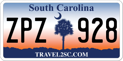 SC license plate ZPZ928