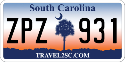 SC license plate ZPZ931