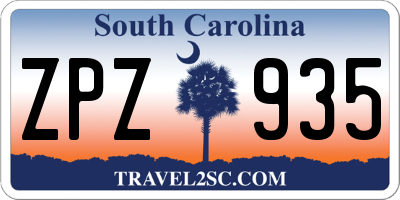 SC license plate ZPZ935