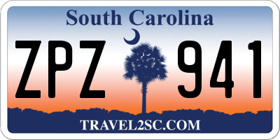 SC license plate ZPZ941