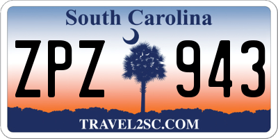 SC license plate ZPZ943