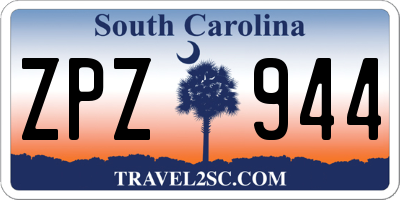 SC license plate ZPZ944