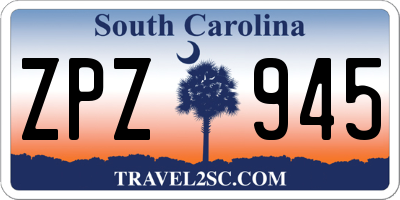 SC license plate ZPZ945