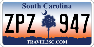 SC license plate ZPZ947
