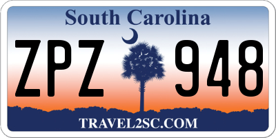 SC license plate ZPZ948