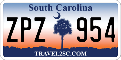 SC license plate ZPZ954