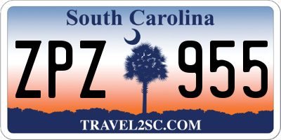 SC license plate ZPZ955
