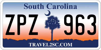 SC license plate ZPZ963