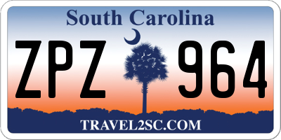 SC license plate ZPZ964