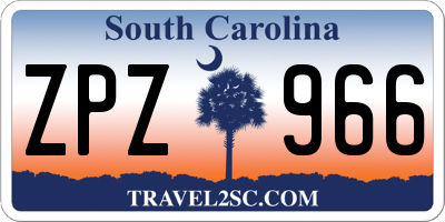 SC license plate ZPZ966