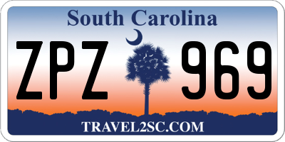 SC license plate ZPZ969
