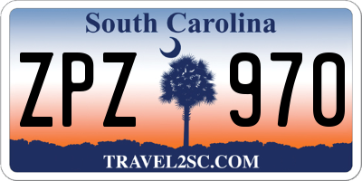 SC license plate ZPZ970