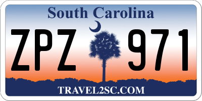SC license plate ZPZ971