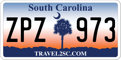 SC license plate ZPZ973