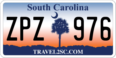 SC license plate ZPZ976