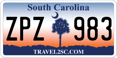 SC license plate ZPZ983