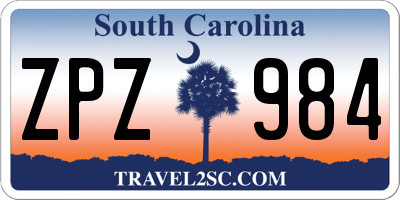 SC license plate ZPZ984