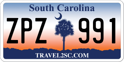 SC license plate ZPZ991