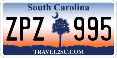 SC license plate ZPZ995