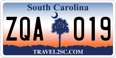 SC license plate ZQA019
