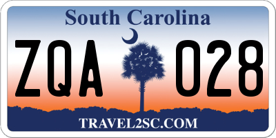 SC license plate ZQA028