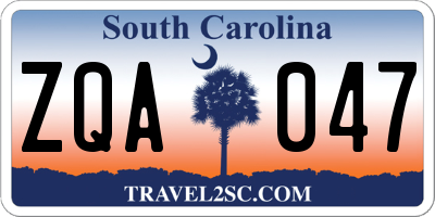 SC license plate ZQA047