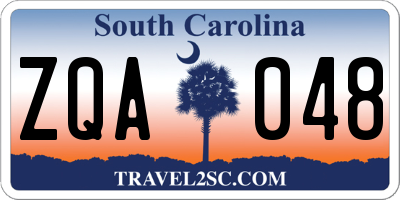 SC license plate ZQA048