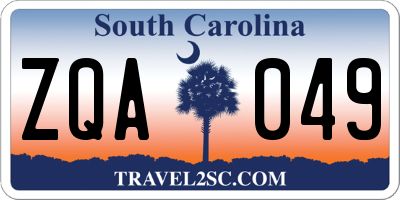 SC license plate ZQA049
