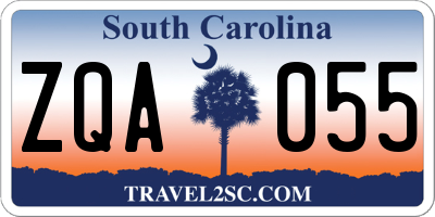SC license plate ZQA055