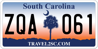 SC license plate ZQA061