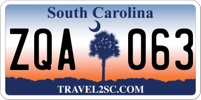 SC license plate ZQA063
