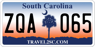 SC license plate ZQA065